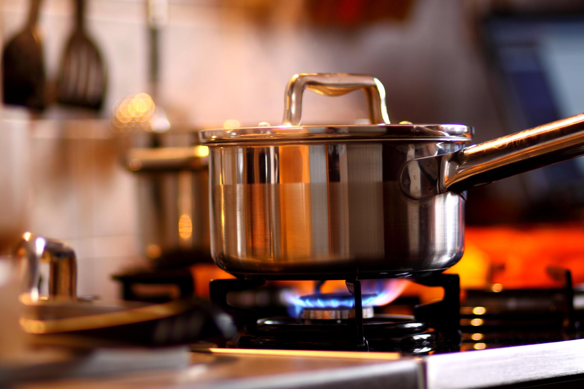 Pot on gas stove